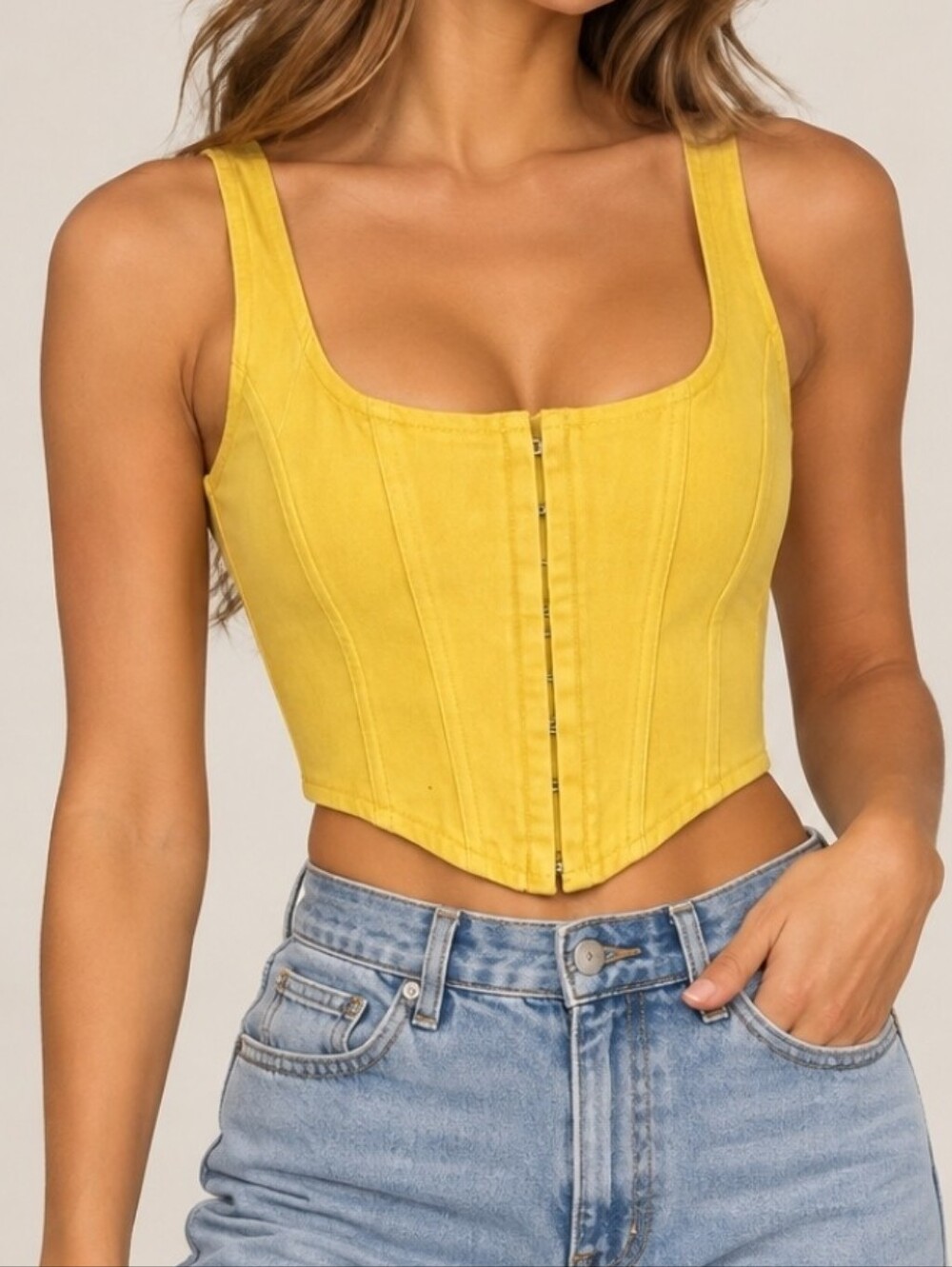 Yellow Corset Style Top - Size XS/S
